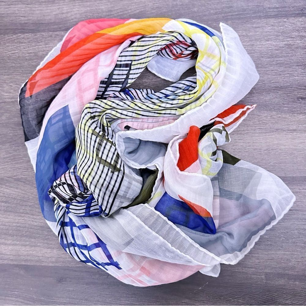 ᴇᴜᴄ ᴇᴍᴘᴏʀɪᴏ ᴀʀᴍᴀɴɪ ꜱɪʟᴋ/ᴄᴏᴛᴛᴏᴍ ʙʟᴇɴᴅ ʟɪɢʜᴛᴡᴇɪɢʜᴛ ɢᴇᴏᴍᴇᴛʀɪᴄ ꜱᴄᴀʀꜰ ꜰᴏᴜʟᴀʀᴅ - Picture 13 of 17